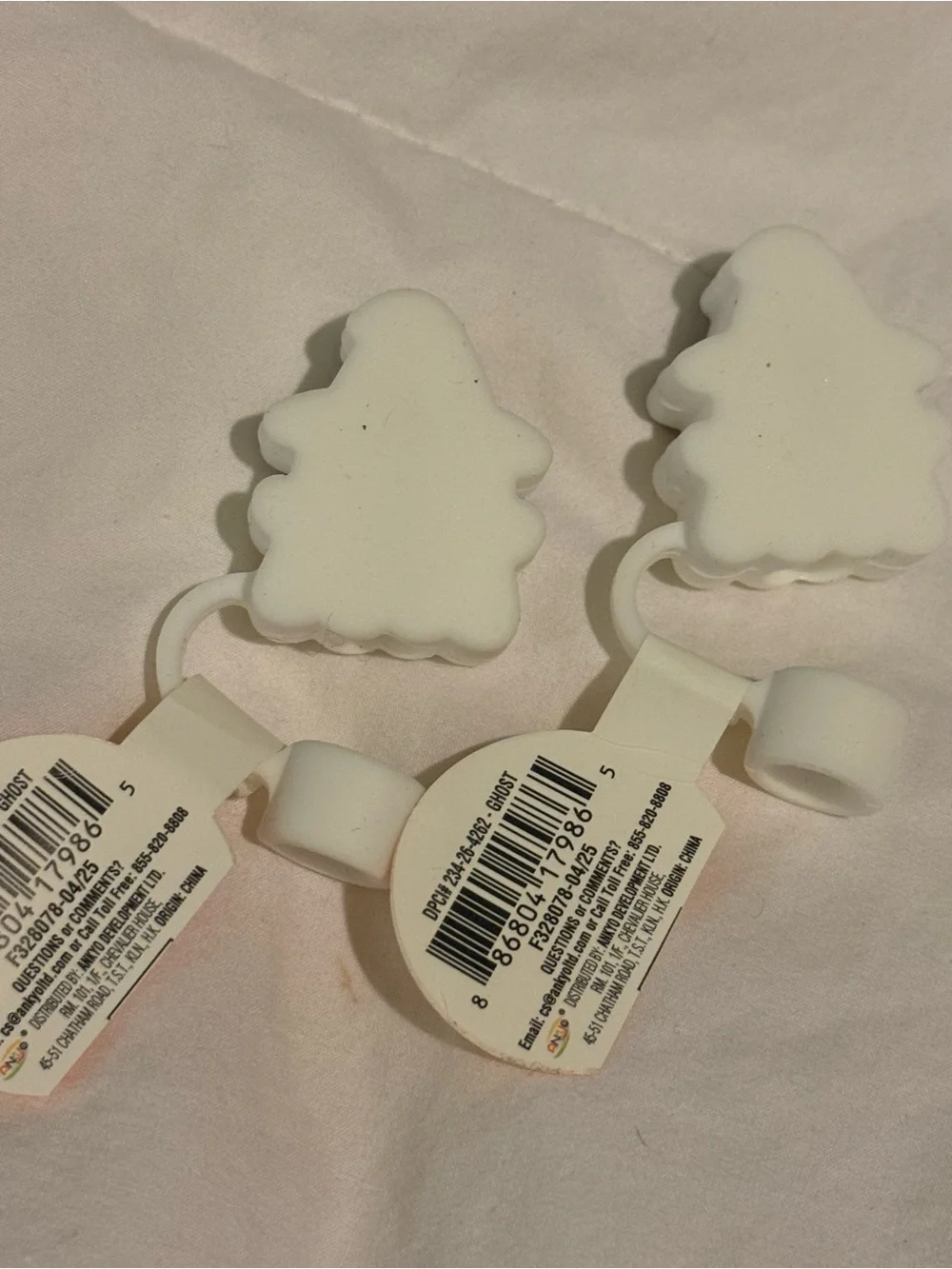 Target White Ghost Straw Toppers with Purple Witch Hats Silicone